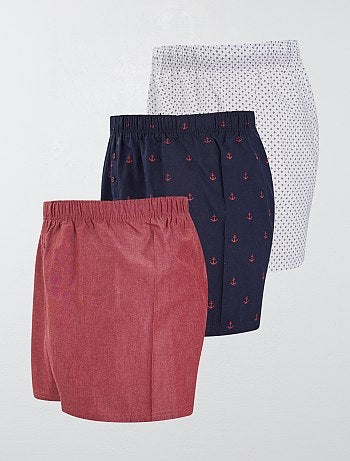 Lote de 3 boxers em puro algodão - Kiabi