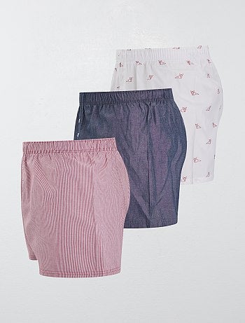Lote de 3 boxers em puro algodão - Kiabi