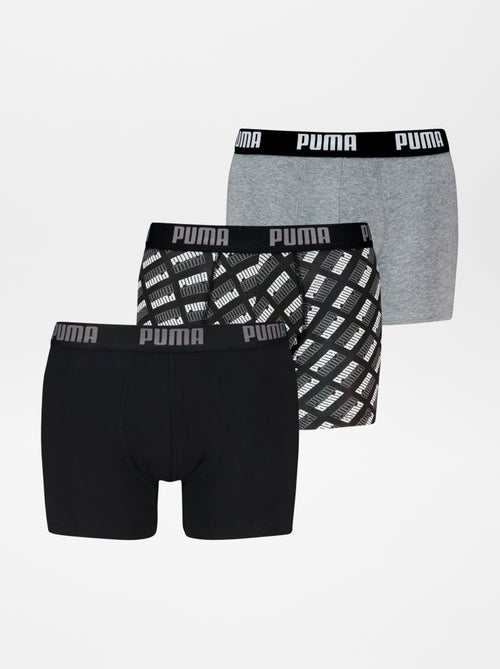 Lote de 3 boxers lisos e estampados 'Puma' - Kiabi