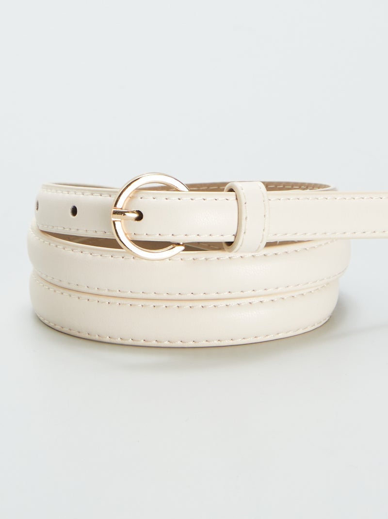 Lote de 3 cintos finos lisos CASTANHO - Kiabi