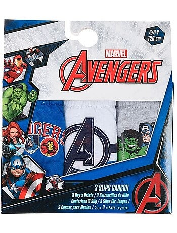 Lote de 3 cuecas avengers menino | licença oficial