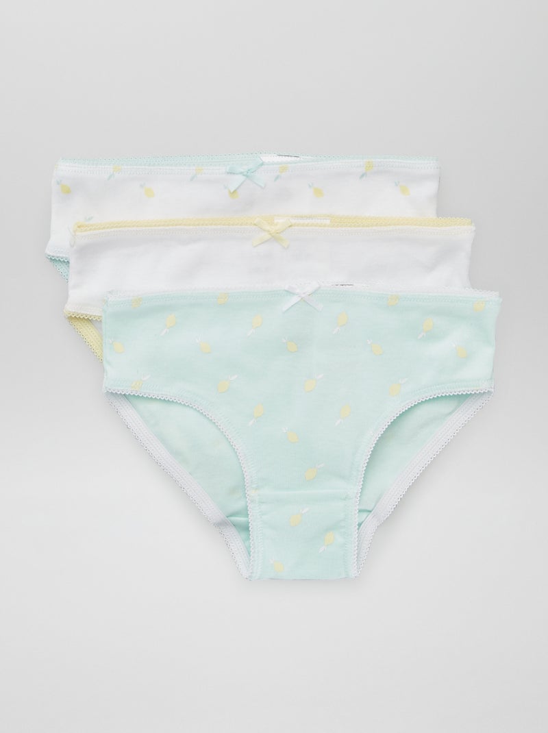Lote de 3 cuecas com estampado BRANCO - Kiabi