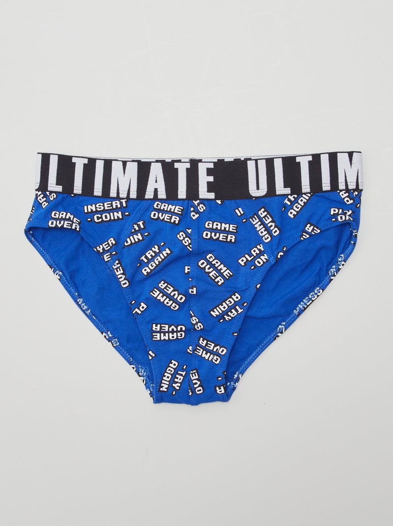 Lote de 3 cuecas com estampado PRETO - Kiabi