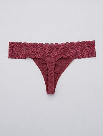 Lote de 3 cuecas de algodão e renda - Kiabi