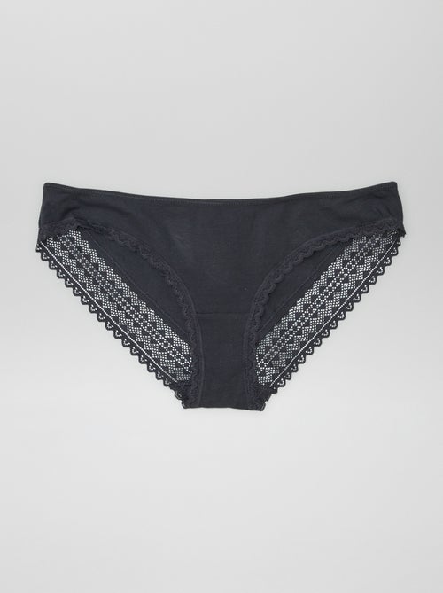 Lote de 3 cuecas de algodão em renda - Kiabi