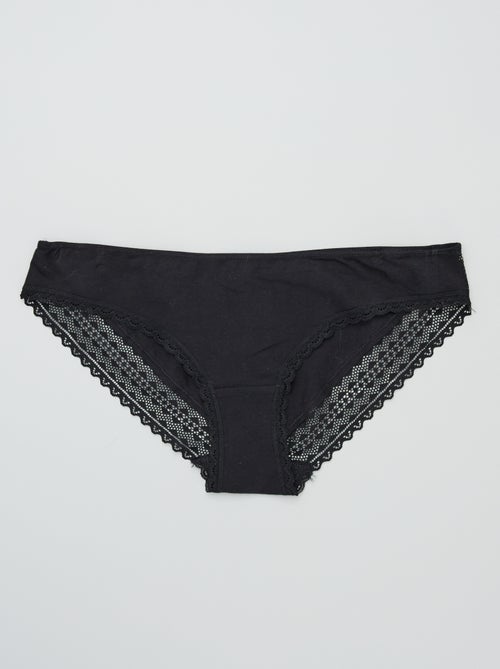 Lote de 3 cuecas de algodão em renda - Kiabi