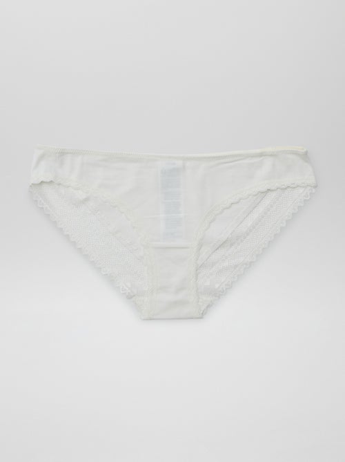 Lote de 3 cuecas de algodão em renda - Kiabi