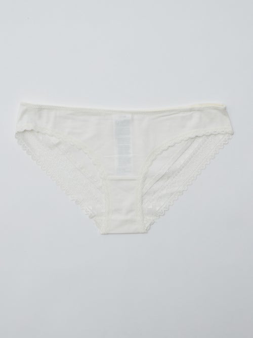 Lote de 3 cuecas de algodão em renda - Kiabi