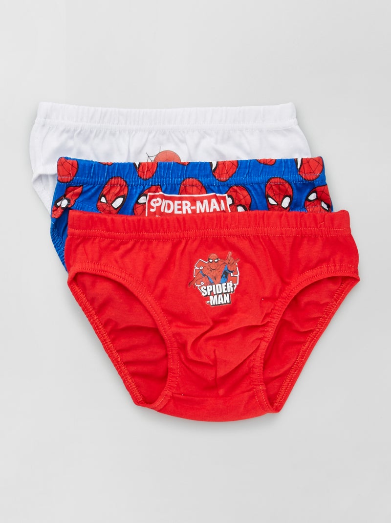 Lote de 3 cuecas de algodão 'Homem-Aranha' AZUL - Kiabi