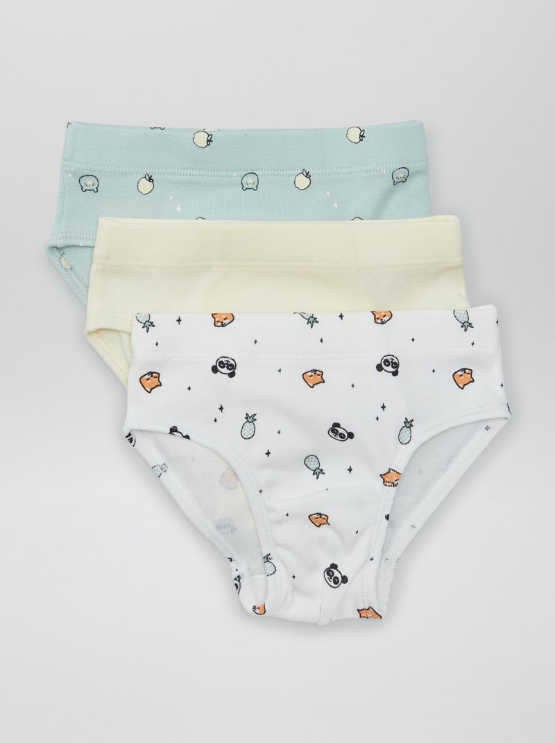 Lote de 3 cuecas estampadas BRANCO - Kiabi