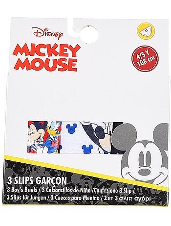 Lote de 3 cuecas mickey mouse menino | licença oficial