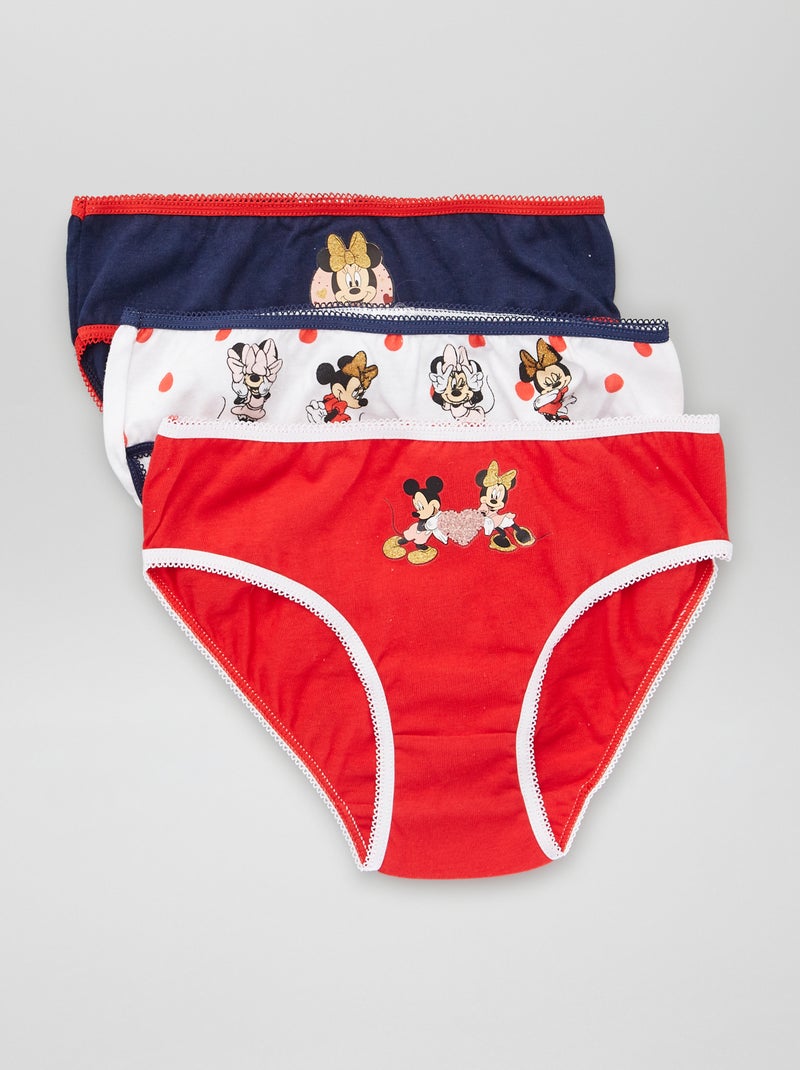 Lote de 3 cuecas 'Minnie' VERMELHO - Kiabi