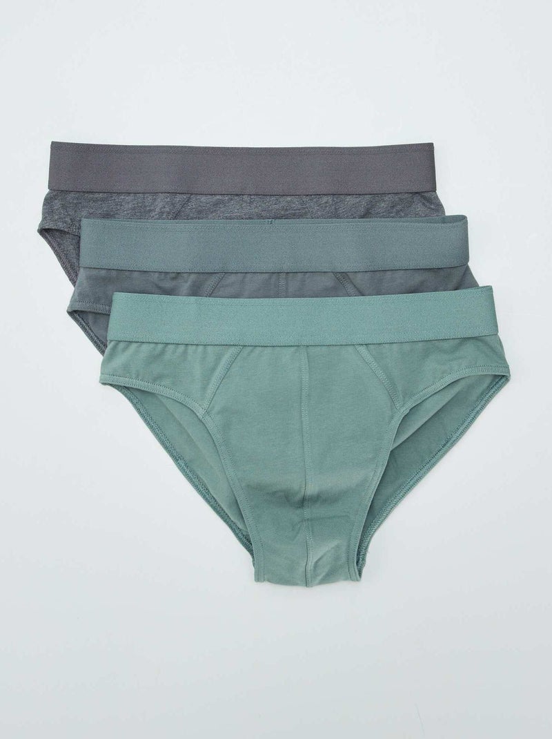 Lote de 3 cuecas para homem VERDE - Kiabi