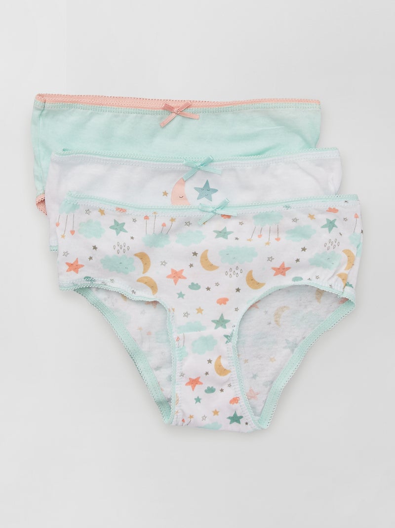 Lote de 3 cuecas para menina de fantasia AZUL - Kiabi