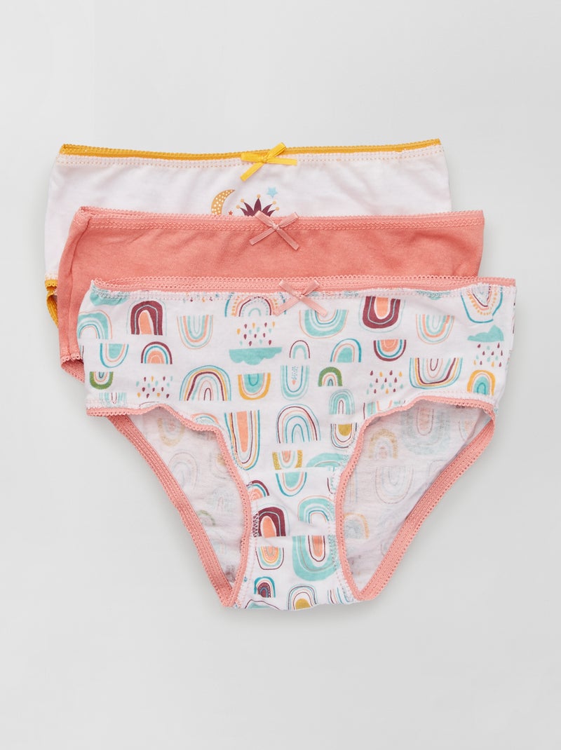 Lote de 3 cuecas para menina de fantasia ROSA - Kiabi