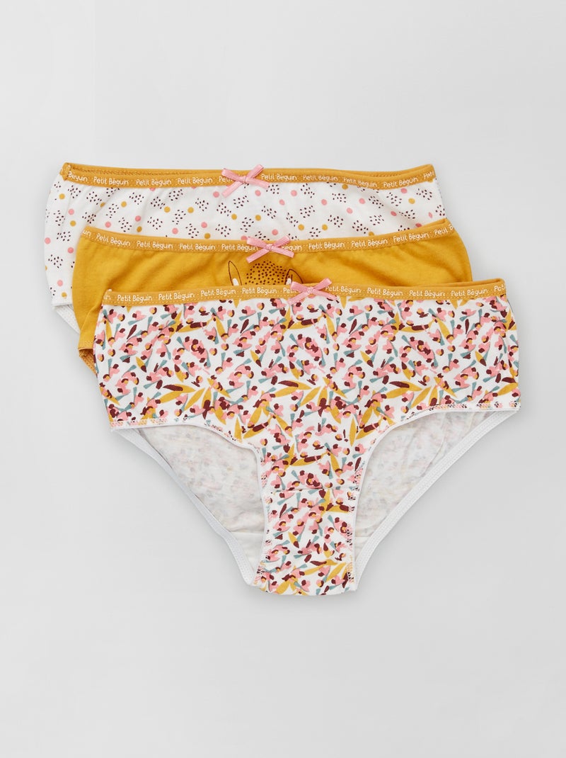 Lote de 3 cuecas para menina 'Petit Béguin' AMARELO - Kiabi