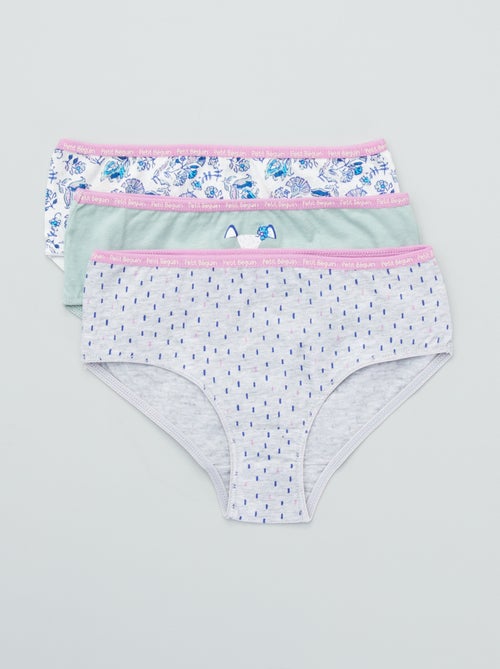 Lote de 3 cuecas para menina 'Petit Béguin' - Kiabi