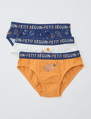 Lote de 3 cuecas para menino 'Petit Béguin'