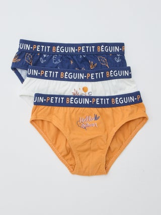 Lote de 3 cuecas para menino 'Petit Béguin'