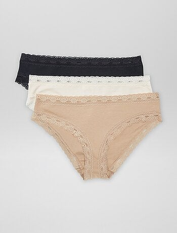 Lote de 3 cuecas para mulher em renda
