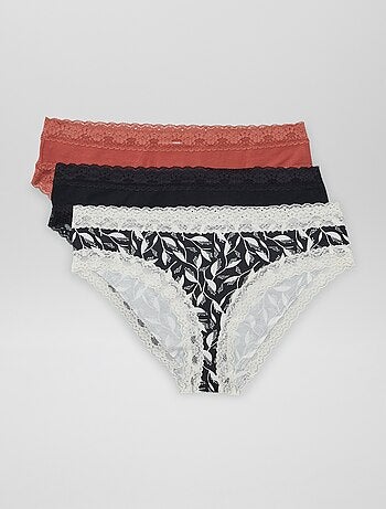 Lote de 3 cuecas para mulher em renda