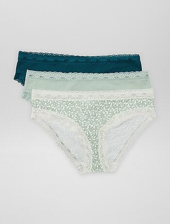 Lote de 3 cuecas para mulher em renda