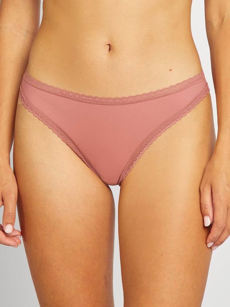 Lote de 3 cuecas para mulher invisíveis BEGE - Kiabi