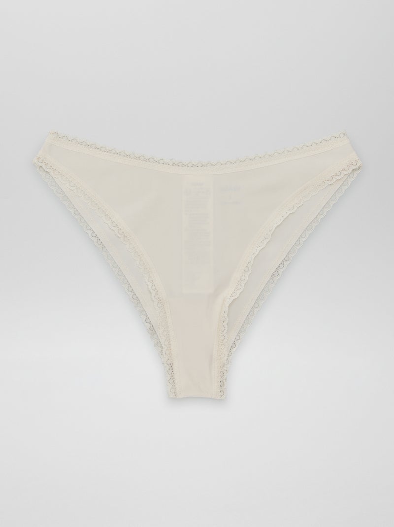 Lote de 3 cuecas para mulher invisíveis BEGE - Kiabi