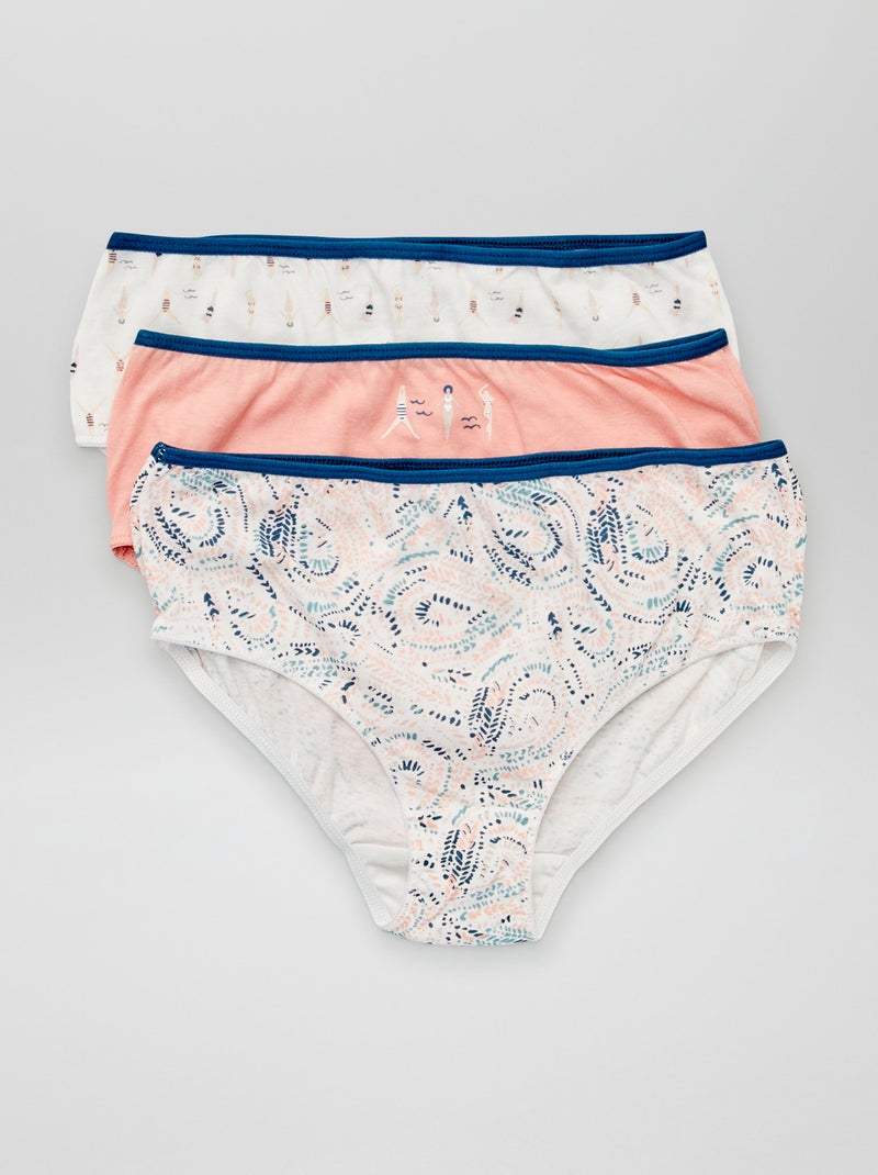 Lote de 3 cuecas para mulher 'Petit Béguin' Ecru/ Rosa - Kiabi