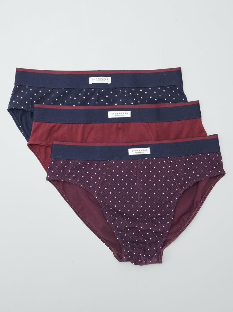 Lote de 3 cuecas VERMELHO - Kiabi