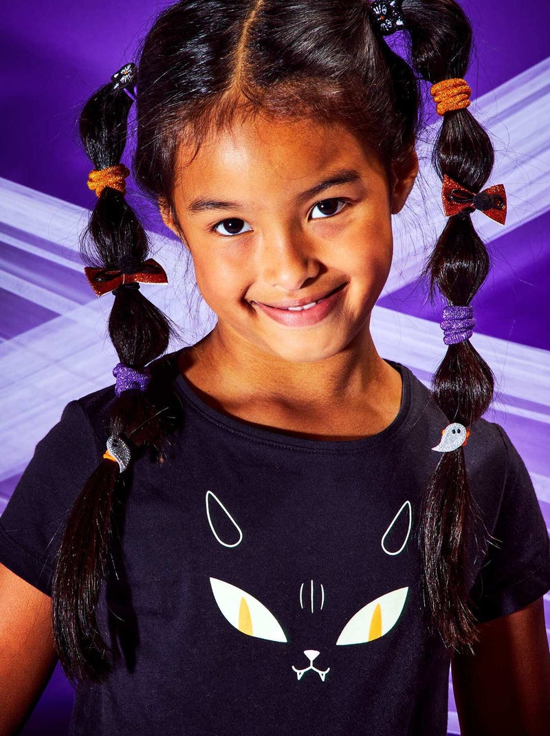 Lote de 3 elásticos + 6 ganchos 'Halloween' LARANJA - Kiabi