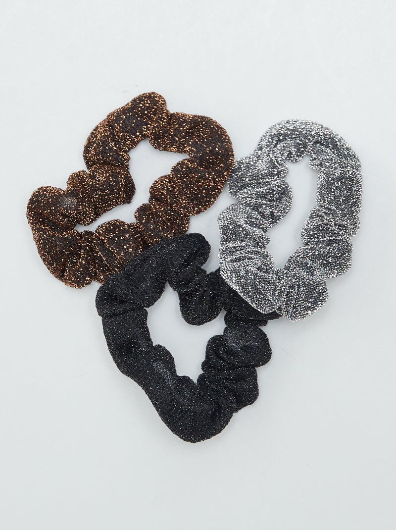 Lote de 3 elásticos de cabelo PRETO - Kiabi