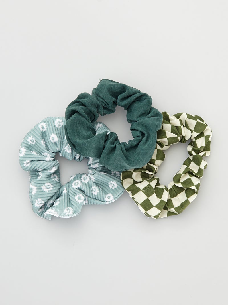 Lote de 3 elásticos de cabelo VERDE - Kiabi