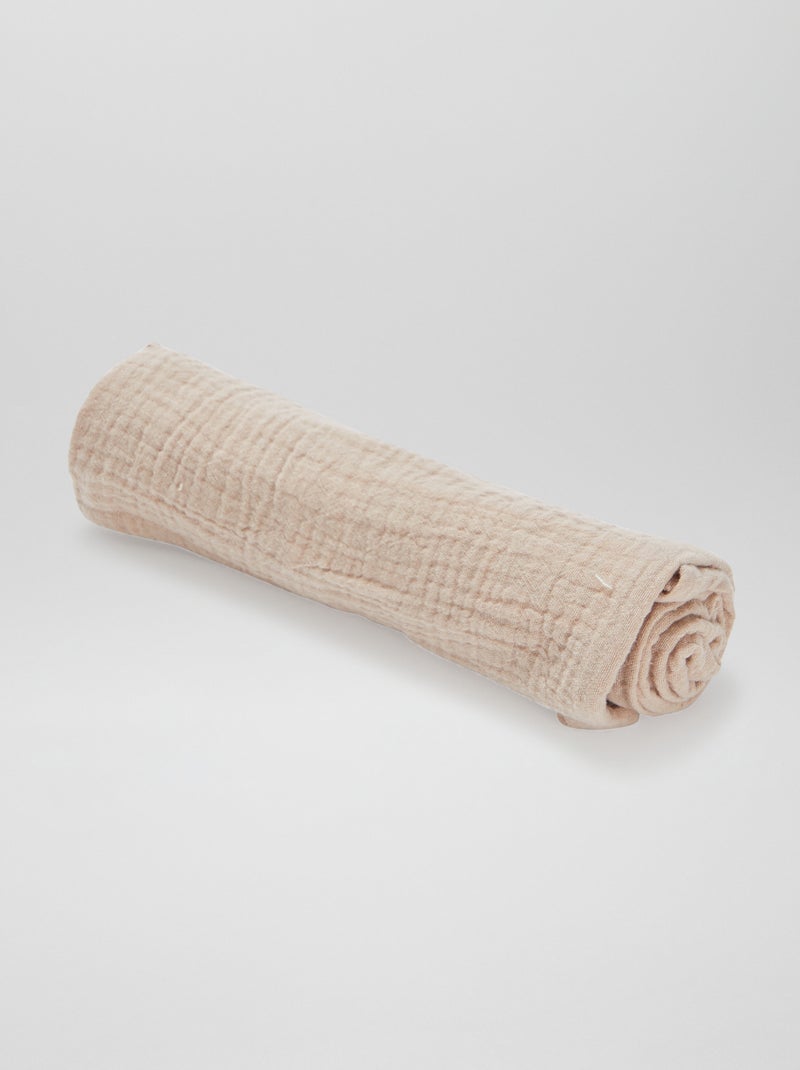 Lote de 3 fraldas  - 2 de 60 x 60 e 1 de 100 x 120 cm Bege - Kiabi