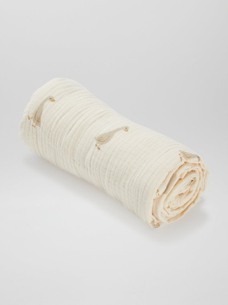 Lote de 3 fraldas  - 2 de 60 x 60 e 1 de 100 x 120 cm Bege - Kiabi