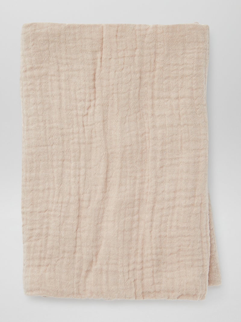 Lote de 3 fraldas  - 2 de 60 x 60 e 1 de 100 x 120 cm Bege - Kiabi