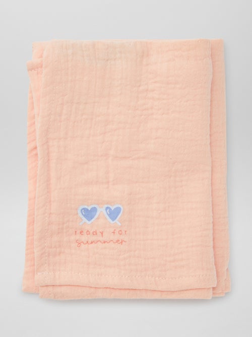 Lote de 3 fraldas  - 2 de 60 x 60 e 1 de 100 x 120 cm - Kiabi