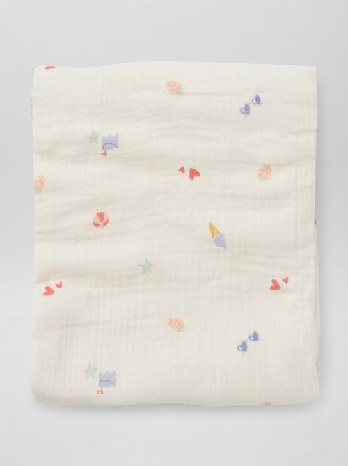 Lote de 3 fraldas  - 2 de 60 x 60 e 1 de 100 x 120 cm - Kiabi