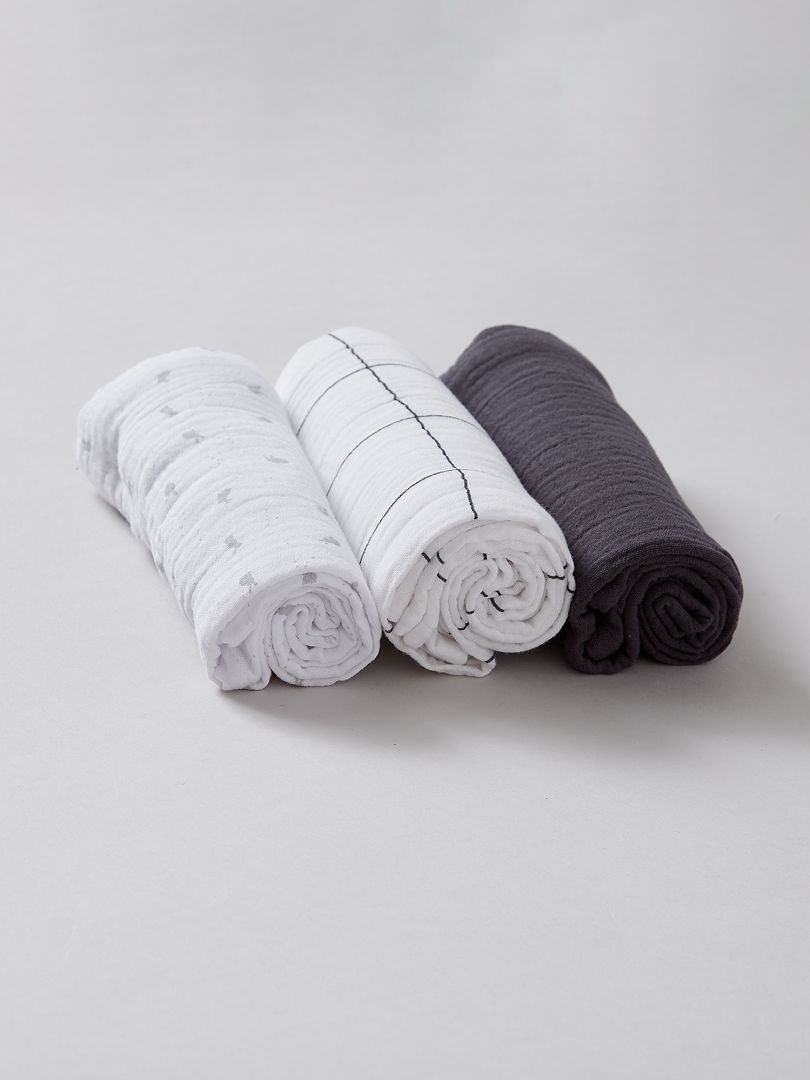 Lote de 3 fraldas BRANCO - Kiabi