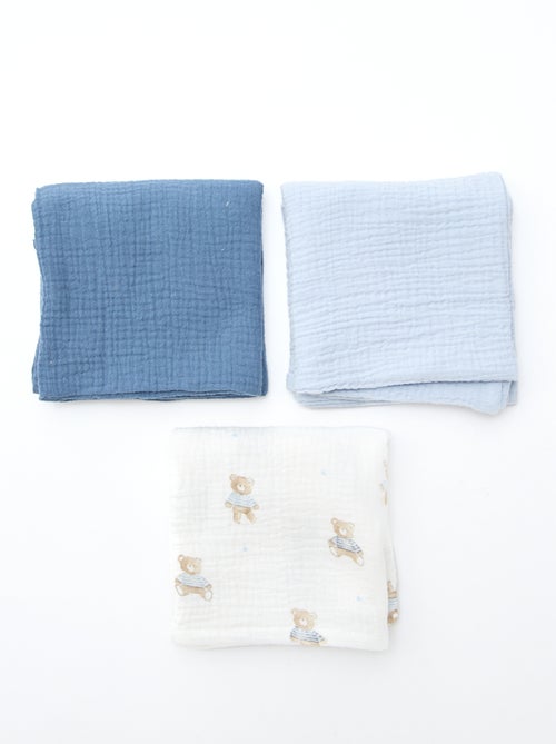 Lote de 3 fraldas de algodão - Kiabi