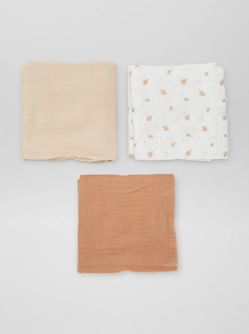 Lote de 3 fraldas de algodão - Kiabi