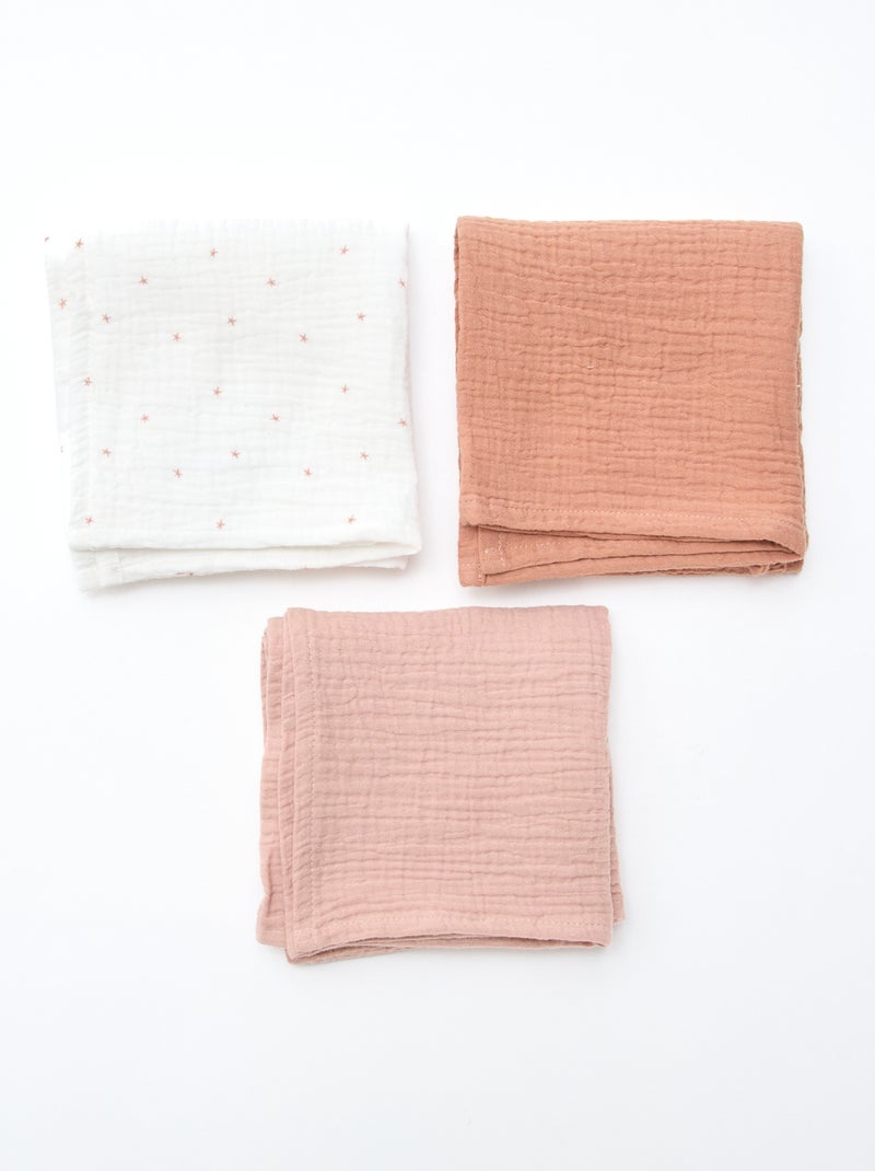 Lote de 3 fraldas de algodão Rosa - Kiabi