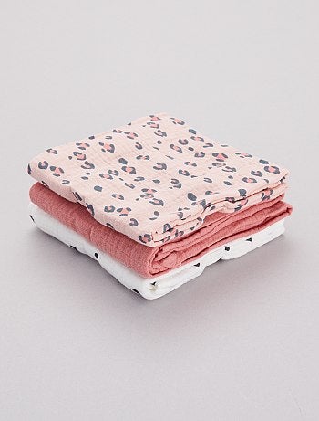 Lote de 3 fraldas em algodão biológico - Kiabi