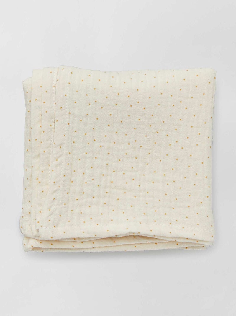 Lote de 3 fraldas em gaze de algodão AMARELO - Kiabi