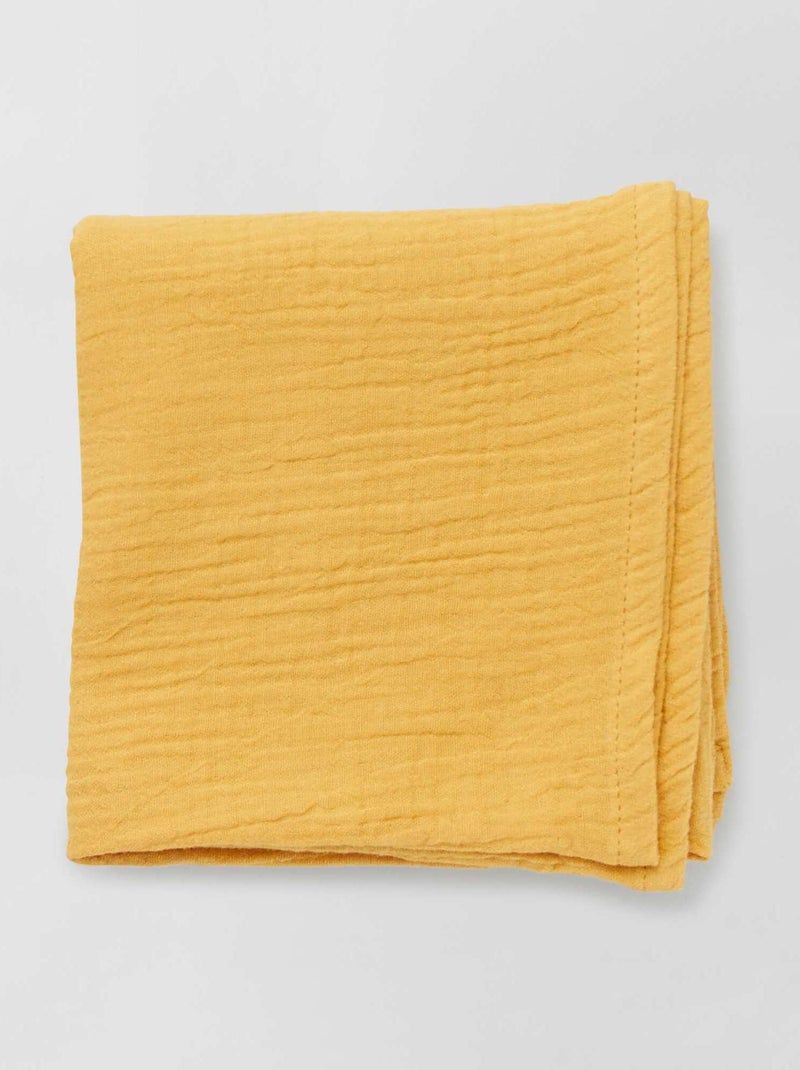 Lote de 3 fraldas em gaze de algodão AMARELO - Kiabi