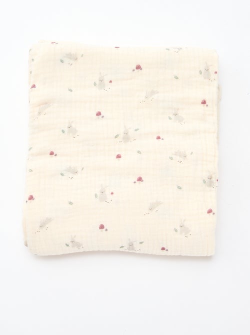 Lote de 3 fraldas em gaze de algodão - Kiabi