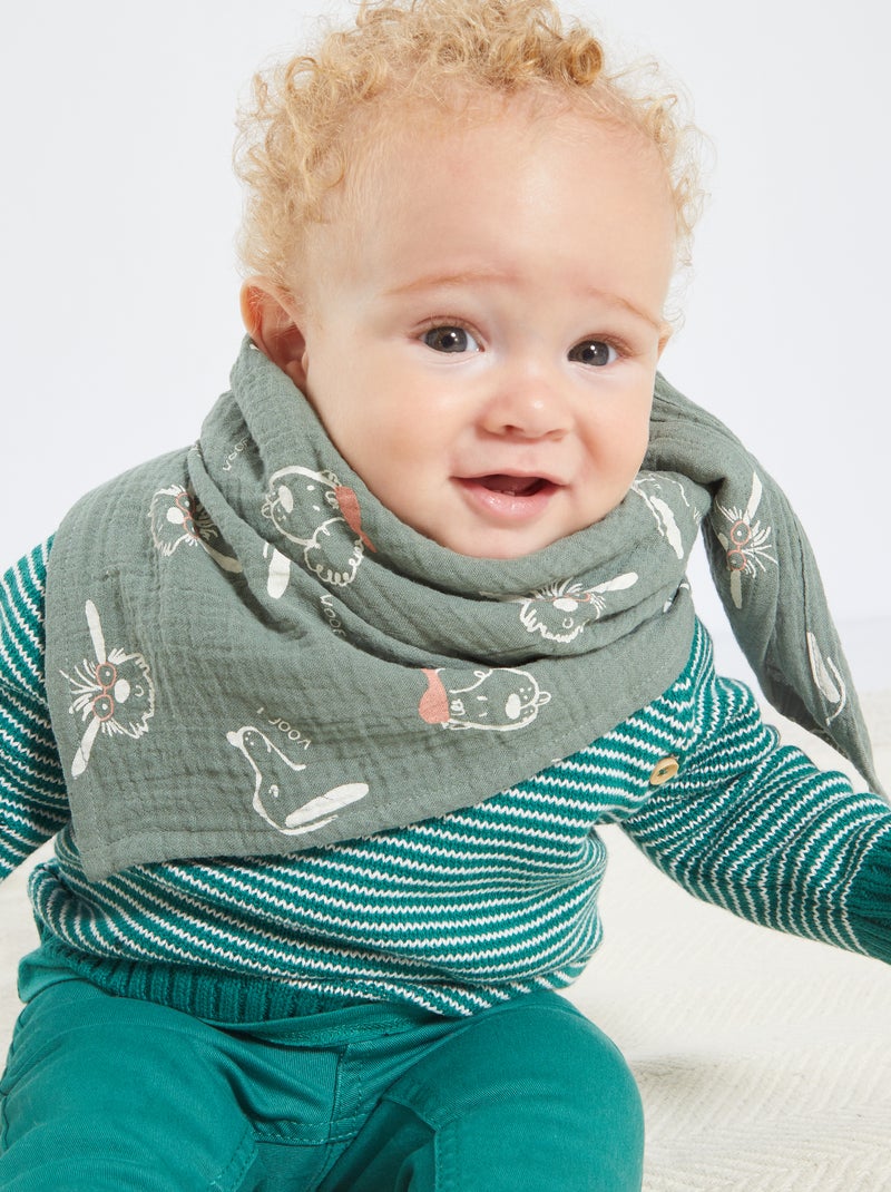 Lote de 3 fraldas em gaze de algodão BRANCO - Kiabi