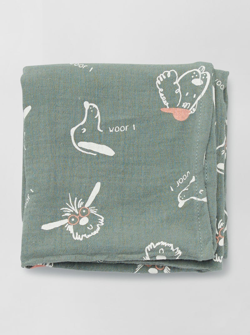 Lote de 3 fraldas em gaze de algodão BRANCO - Kiabi