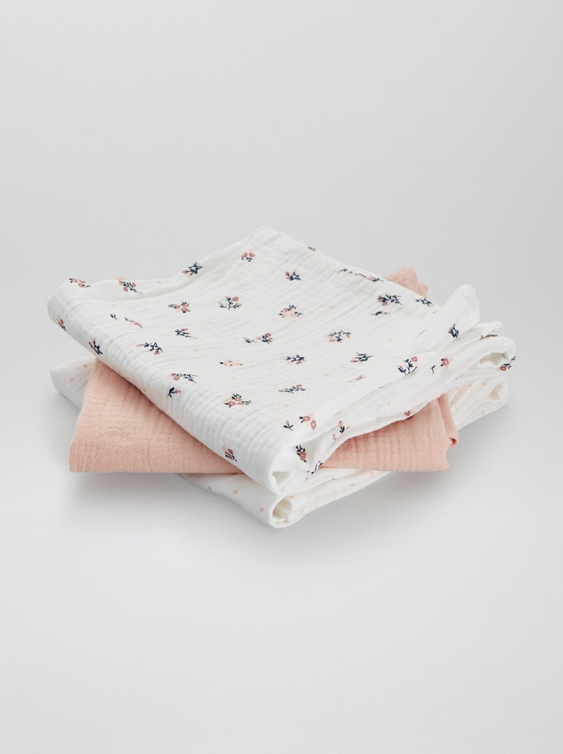 Lote de 3 fraldas estampadas BRANCO - Kiabi