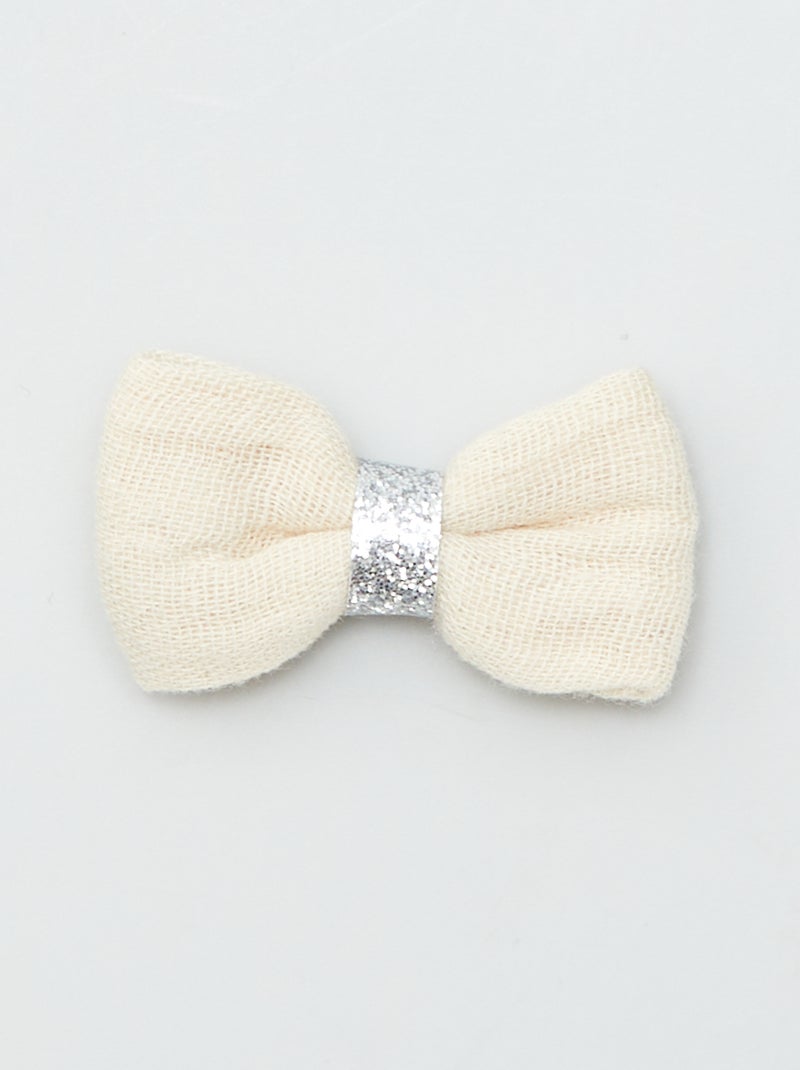 Lote de 3 ganchos crocodilo com laço AZUL - Kiabi